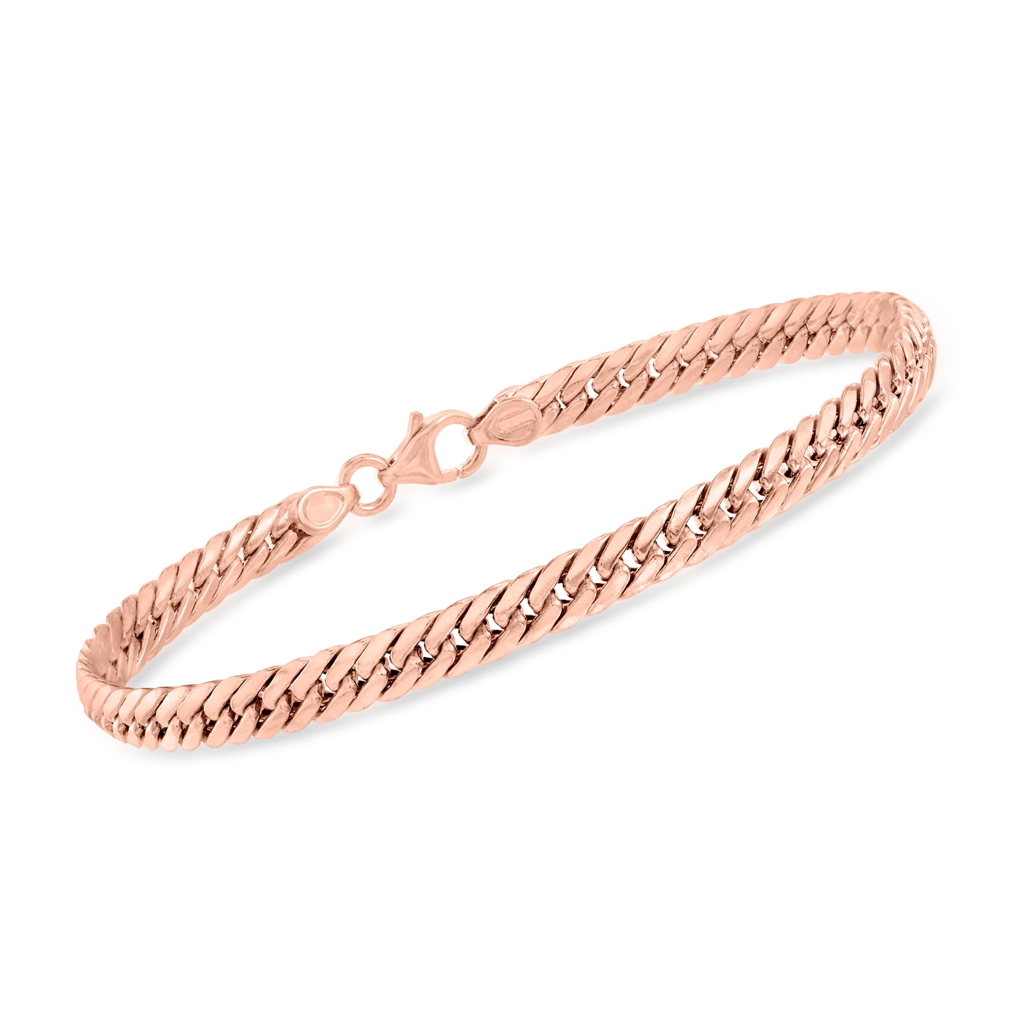Ross Simons Italian 14kt Rose Gold Cuban Link Bracelet Women s