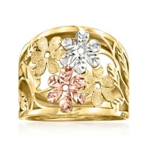 Ross-Simons Italian 14kt Tri-Colored Gold Floral Ring, Women's, Adult