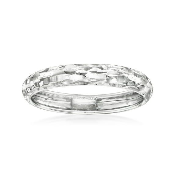 Ross-Simons Italian 14kt White Gold Diamond-Cut Ring, Women's, Adult