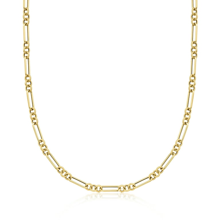 Ross-Simons Italian 14kt Yellow Gold Alternating Cable and Paper