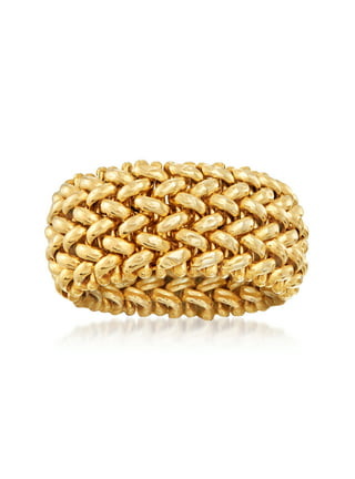 8mm, Custom Made, Flat Shaped, Solid Yellow Gold Mesh Ring 15