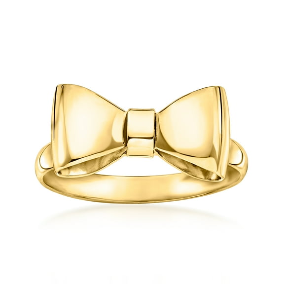 Ross-Simons Italian 14kt Yellow Gold Bow Ring, Women's, Adult