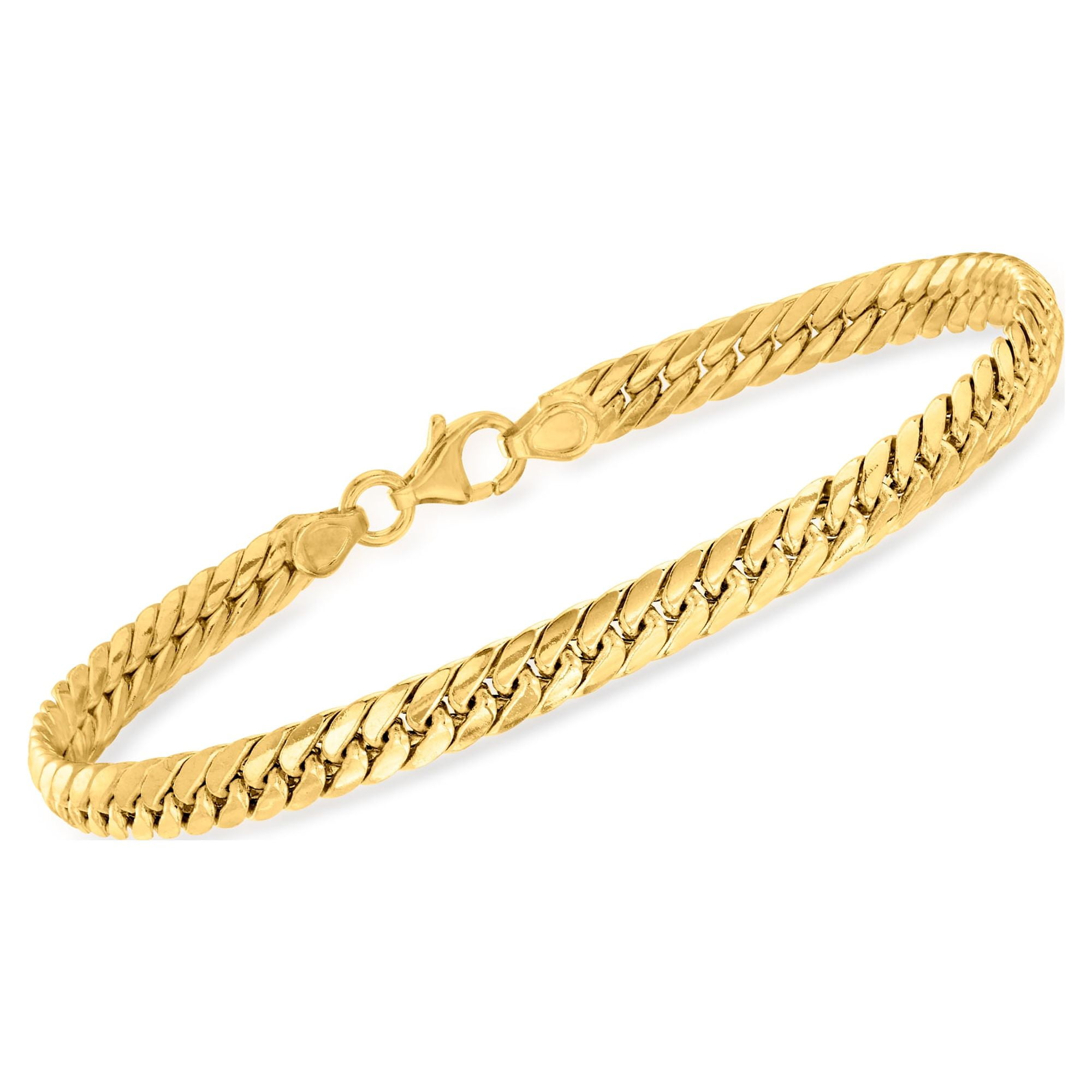 Serpentine Chain Bracelet 14K Italian Yellow Gold S Link Unisex Estate -  Ruby Lane