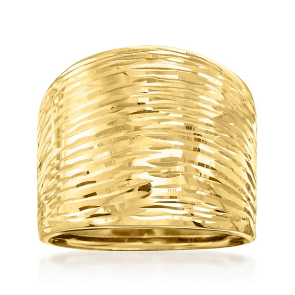 Ross-Simons Italian 14kt Yellow Gold Diamond-Cut Dome Ring, Women's, Adult