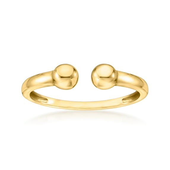 Ross-Simons Italian 14kt Yellow Gold Double-Bead Open Ring, Women's, Adult