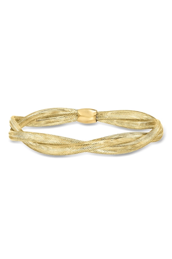Italian 14kt Yellow Gold Double-Mesh Bangle Bracelet, Women's, Adult
