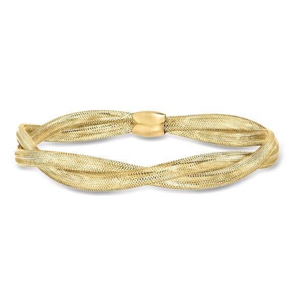 Ross-Simons Italian 14kt Yellow Gold Double-Mesh Bangle Bracelet, Women's, Adult