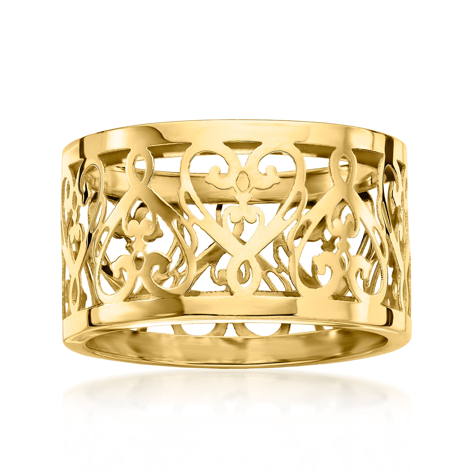 Ross-Simons Italian 14kt Yellow Gold Filigree Heart Ring, Women's ...