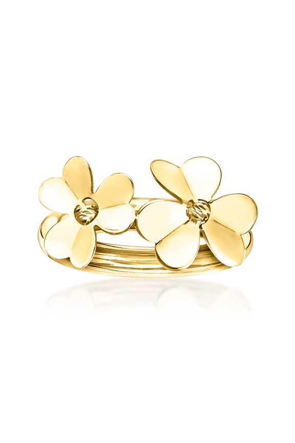 Italian 14kt Yellow Gold Flower Ring, Women's, Adult
