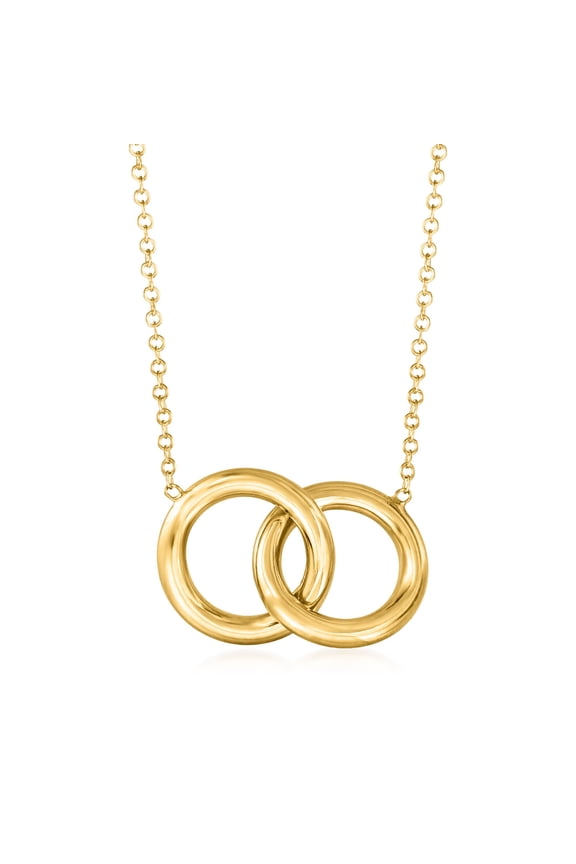 Italian 14kt Yellow Gold Interlocking Circle Necklace, Women's, Adult