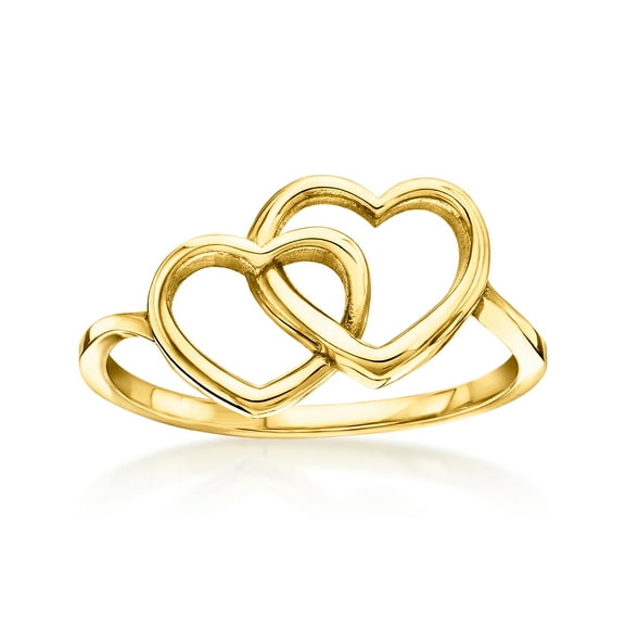 Ross-Simons Italian 14kt Yellow Gold Interlocking-Heart Ring, Women's, Adult