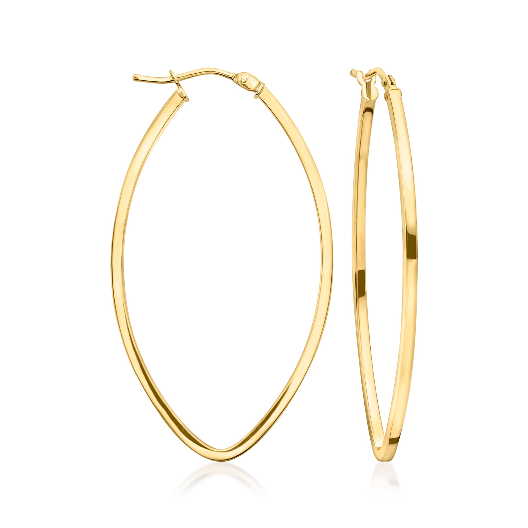 Ross-Simons Italian 14kt Yellow Gold Marquise-Shaped Hoop Earrings, Women's, Adult
