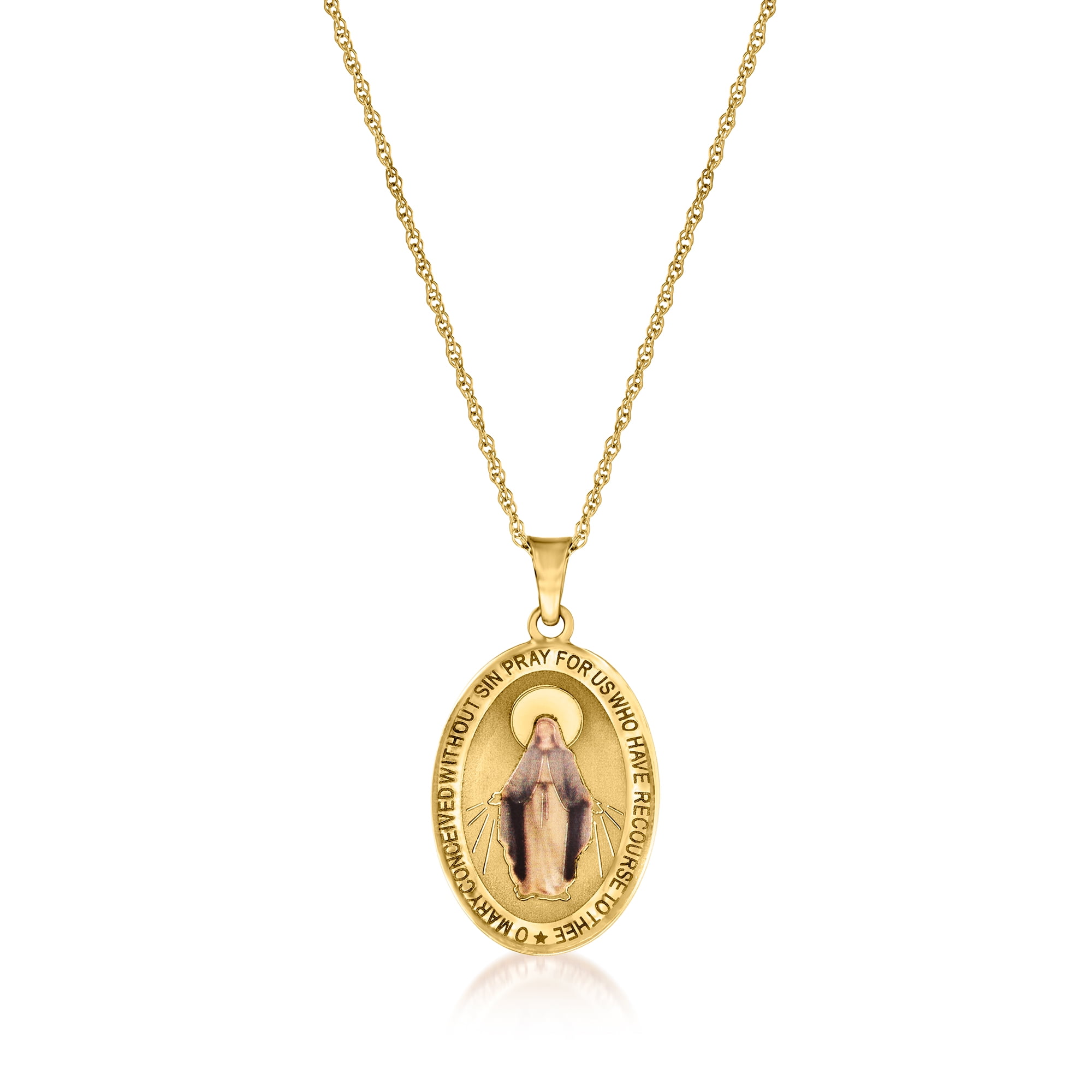 Ross-Simons Italian 14kt Yellow Gold Miraculous Medal Pendant