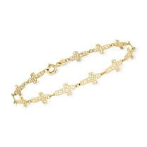 Ross-Simons Italian 14kt Yellow Gold Openwork Cross Station Bracelet, Women's, Adult