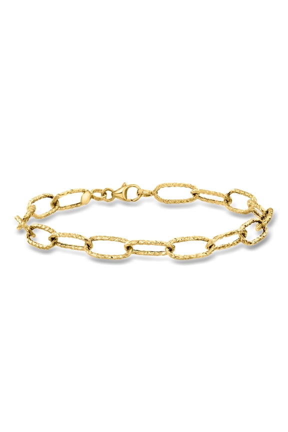 Italian 14kt Yellow Gold Paper Clip Link Bracelet, Women's, Adult