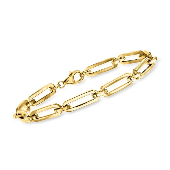 Ross-Simons Italian 14kt Yellow Gold Paper Clip Link Bracelet, Women's, Adult
