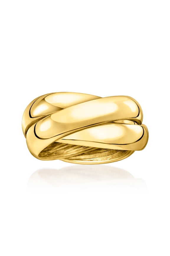 Italian 14kt Yellow Gold-Plated Rolling Ring, Women's, Adult