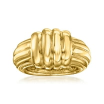 Ross-Simons Italian 14kt Yellow Gold Ribbed Ring, Women's, Adult