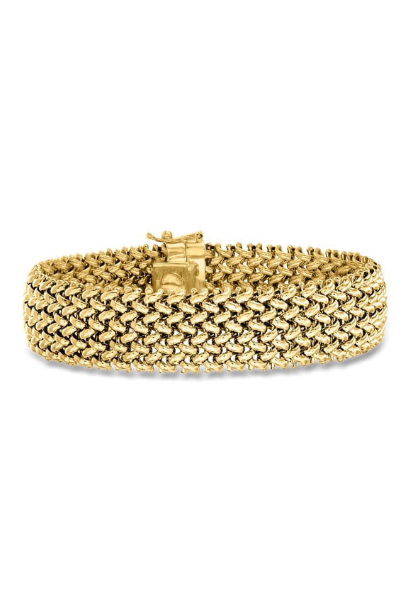 Italian 14kt Yellow Gold Riso Bracelet, Women's, Adult