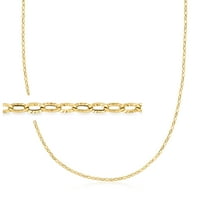Ross-Simons Italian 14kt Yellow Gold Textured and Polished Cable-Chain Necklace, Women's, Adult