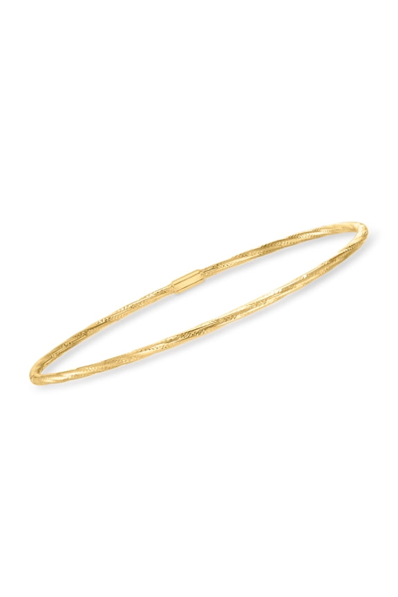 Italian 14kt Yellow Gold Twisted Bangle Bracelet, Women's, Adult