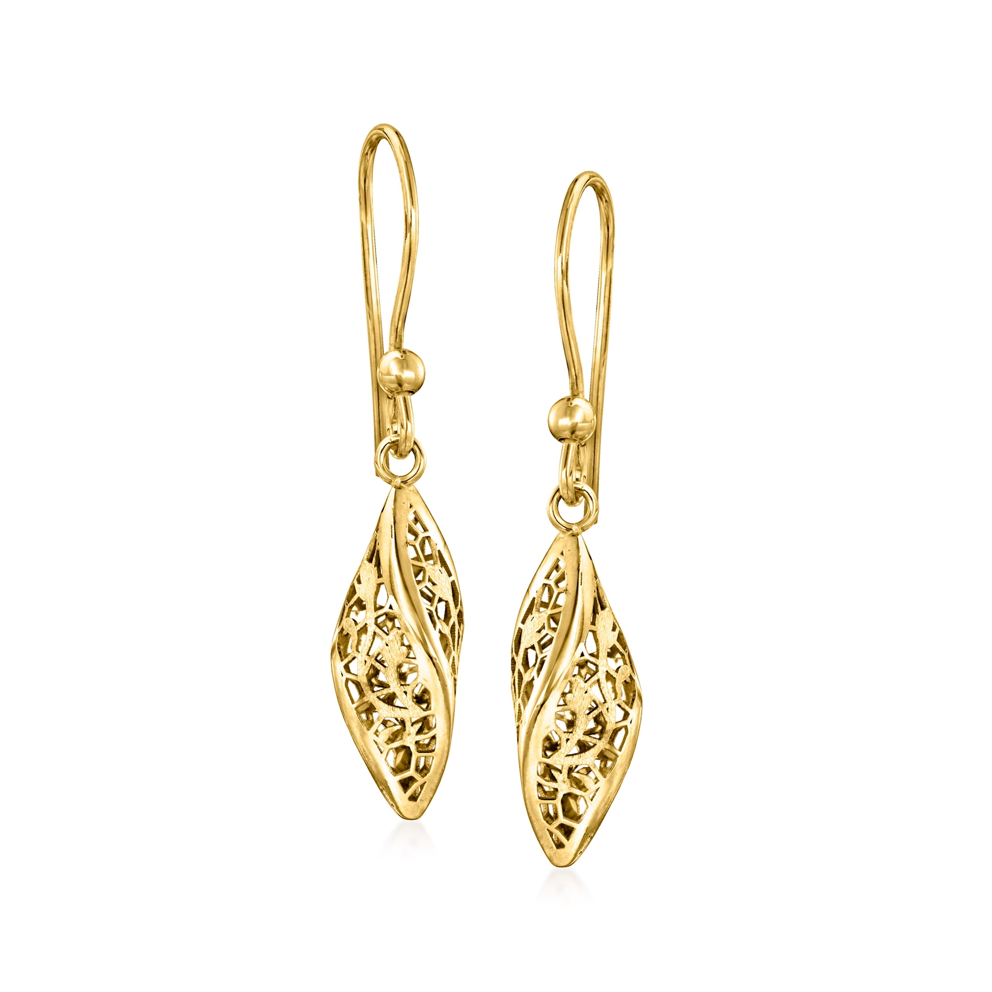 Ross-Simons Italian 14kt Yellow Gold Twisted Lace Drop Earrings, Women's,  Adult