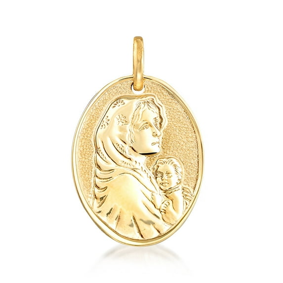 Ross-Simons Italian 14kt Yellow Gold Virgin Mary Pendant, Women's, Adult