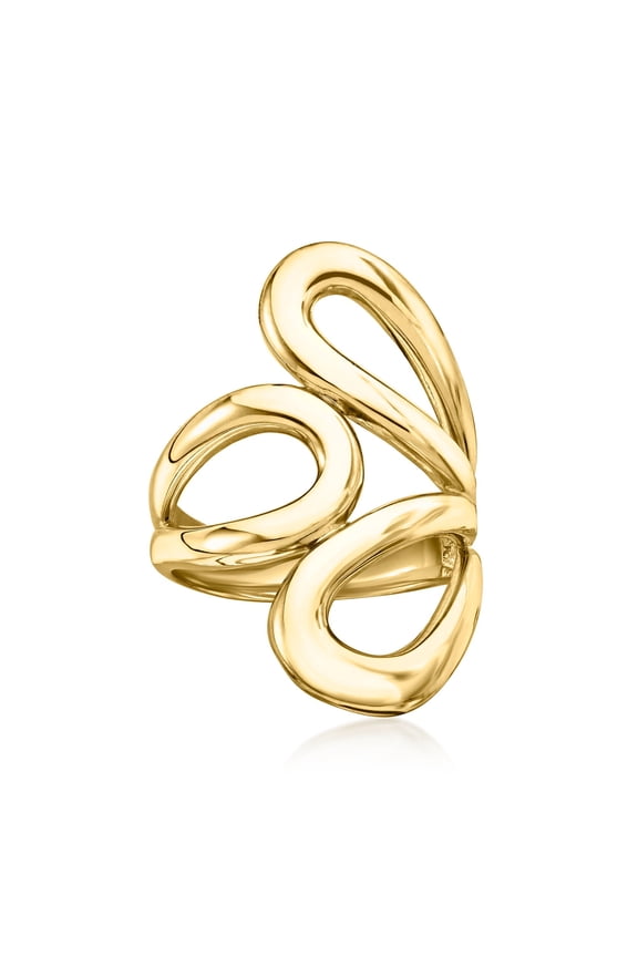 Italian 18kt Gold Over Sterling Abstract Floral Ring, Women's, Adult