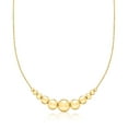 thumbnail image 1 of Ross-Simons Italian 18kt Gold Over Sterling Graduated Bead Cable-Chain Necklace, Women's, Adult, 1 of 8