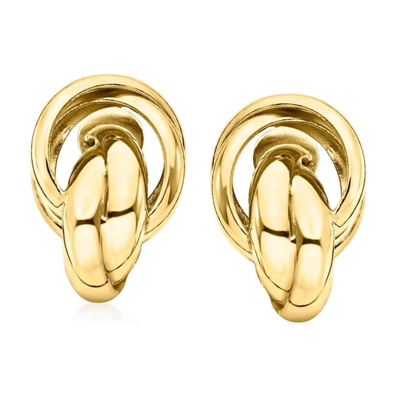 Ross-Simons Italian 18kt Gold Over Sterling Knot Clip-On Earrings, Women's, Adult