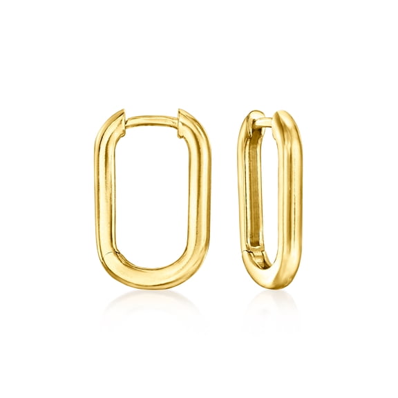 Ross-Simons Italian 18kt Gold Over Sterling Medium Paper Clip Link Hoop Earrings, Women's, Adult