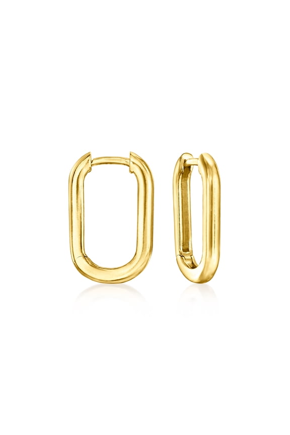 Italian 18kt Gold Over Sterling Medium Paper Clip Link Hoop Earrings, Women's, Adult