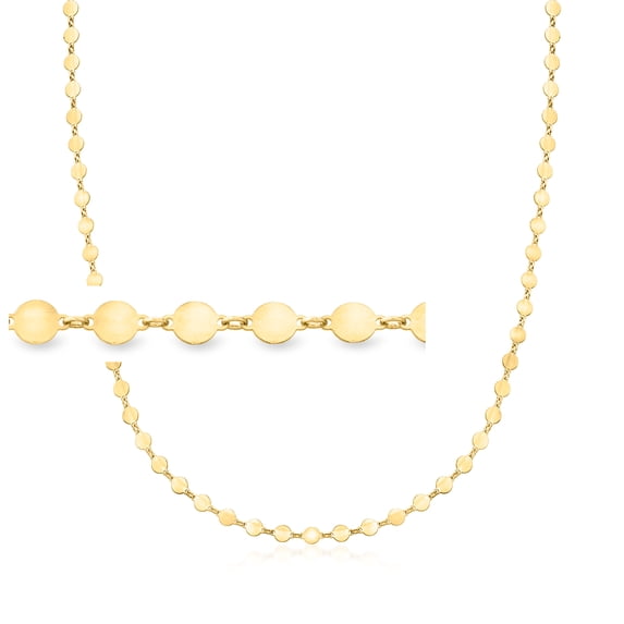 Ross-Simons Italian 18kt Gold Over Sterling Mirror-Link Necklace, Women's, Adult
