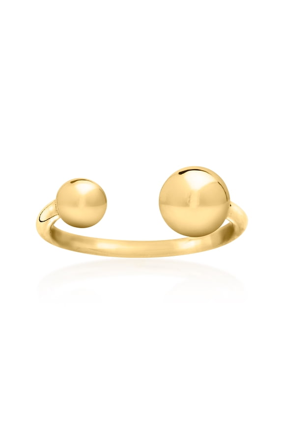 Italian 18kt Gold Over Sterling Open-Space Bead Ring, Women's, Adult