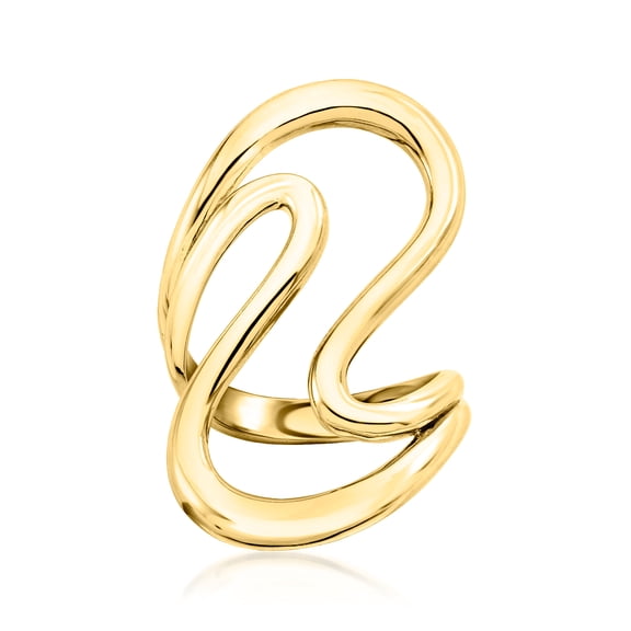Ross-Simons Italian 18kt Gold Over Sterling Open-Space Wave Ring, Women's, Adult