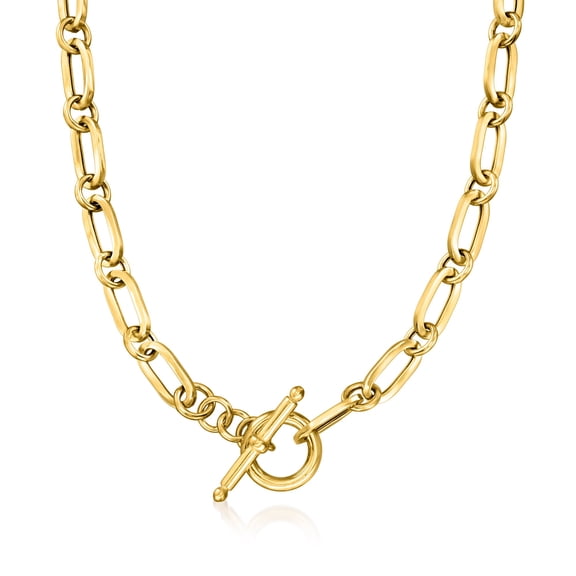Ross-Simons Italian 18kt Gold Over Sterling Paper Clip Link Necklace, Women's, Adult