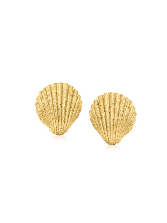 Italian 18kt Gold Over Sterling Seashell Earrings, Women's, Adult