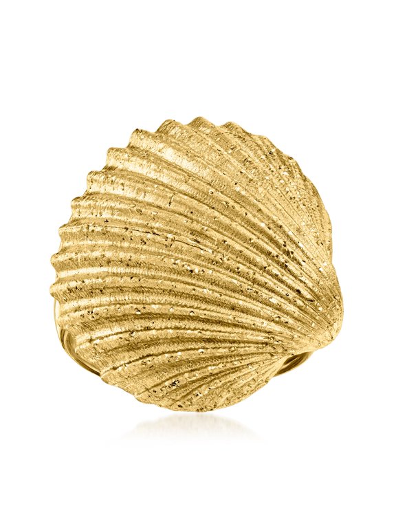 Italian 18kt Gold Over Sterling Seashell Ring, Women's, Adult