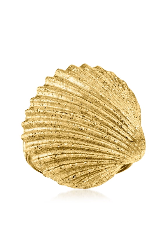 Italian 18kt Gold Over Sterling Seashell Ring, Women's, Adult