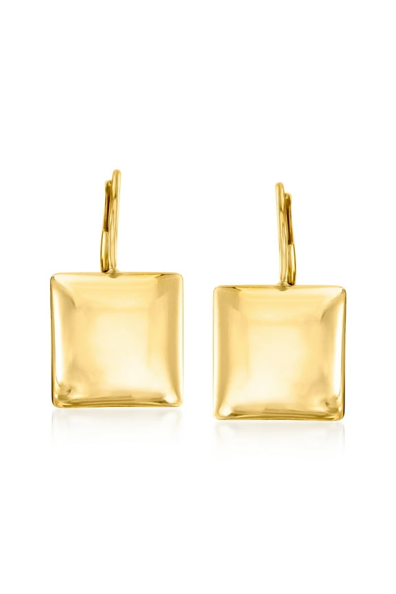 Italian 18kt Gold Over Sterling Square Drop Earrings, Women's, Adult