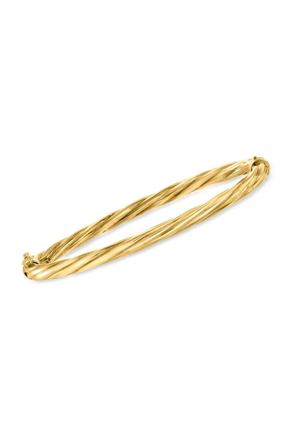 Italian 18kt Gold Over Sterling Twisted Bangle Bracelet, Women's, Adult