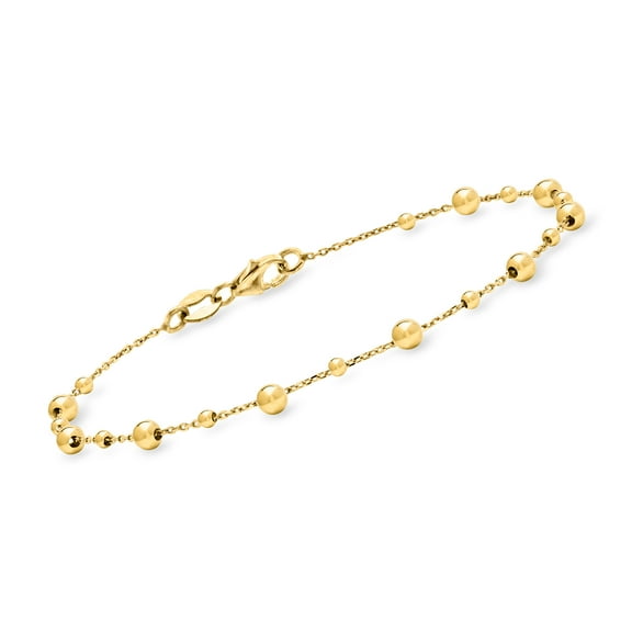 Ross-Simons Italian 18kt Yellow Gold Bead Station Bracelet, Women's, Adult
