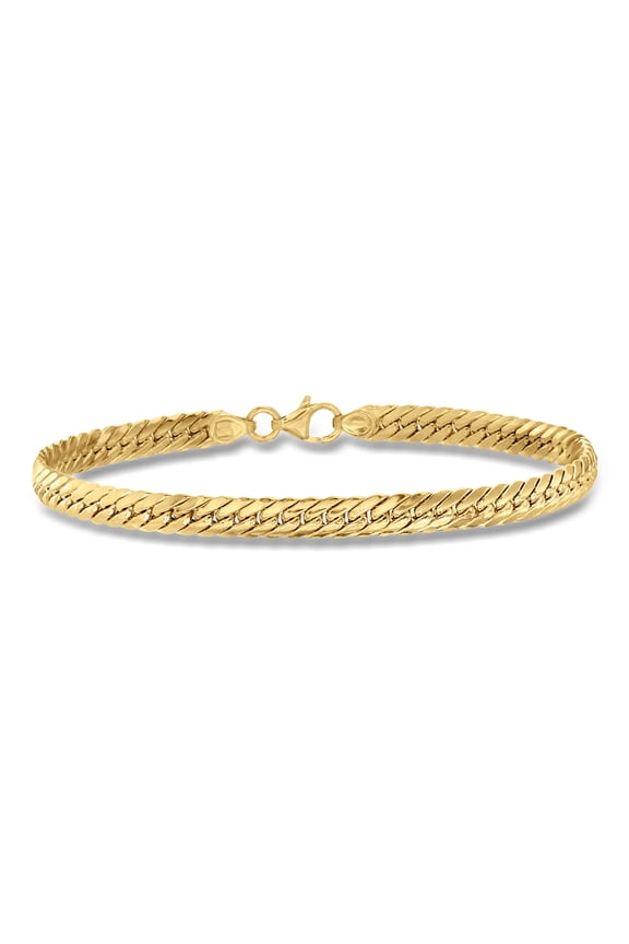 Italian 18kt Yellow Gold Cuban-Link Bracelet, Women's, Adult