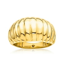 Ross-Simons Italian 18kt Yellow Gold Electroform Ribbed Dome Ring, Women's, Adult