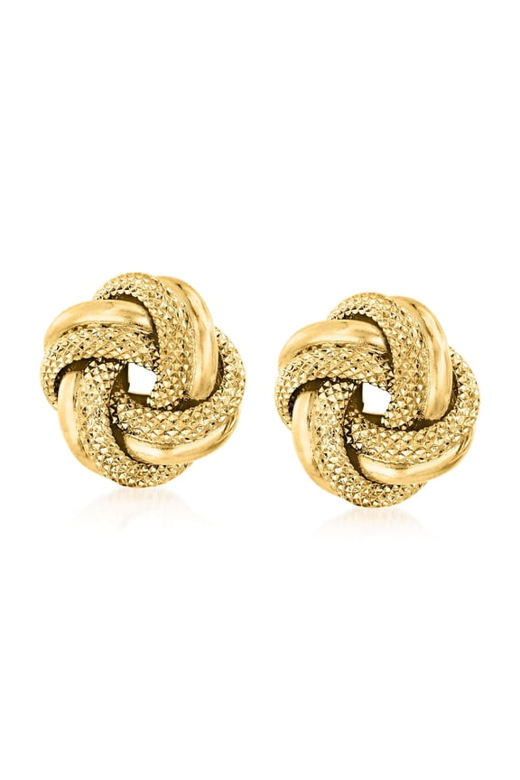 Italian 18kt Yellow Gold Love Knot Earrings, Women's, Adult