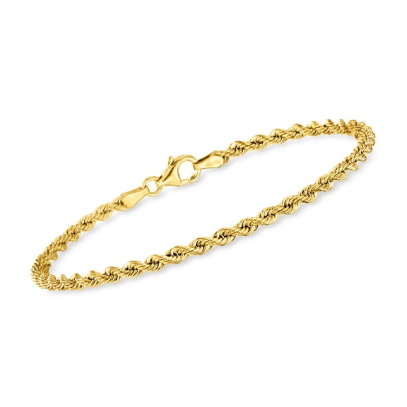 Ross-Simons Italian 2.7mm 18kt Yellow Gold Rope-Chain Bracelet, Women's, Adult
