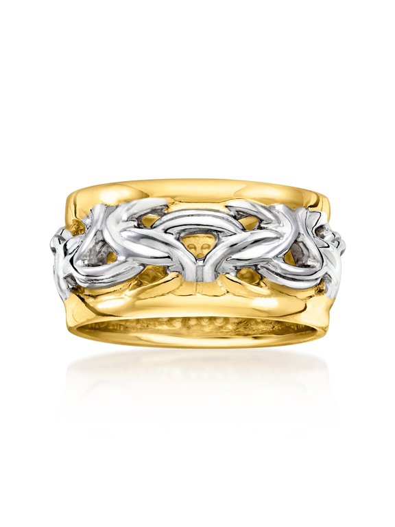 Italian 2-Tone Sterling Silver Byzantine Ring, Women's, Adult