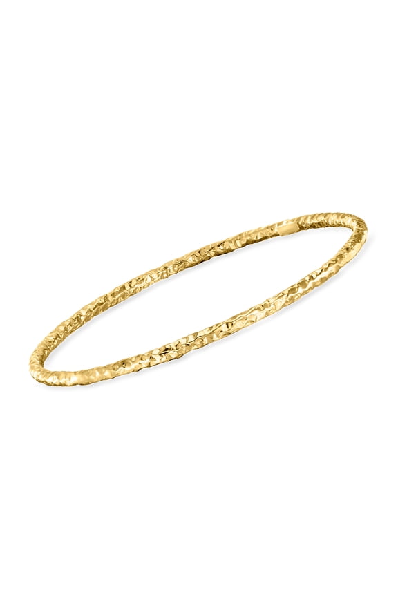 Italian 22kt Gold Over Sterling Hammered Bangle Bracelet, Women's, Adult