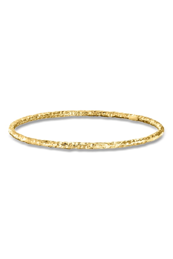 Italian 22kt Gold Over Sterling Hammered Bangle Bracelet, Women's, Adult