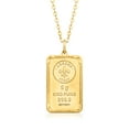 thumbnail image 1 of Ross-Simons Italian 24kt Yellow Gold Fleur-De-Lis 5-Gram Ingot Pendant Necklace With 14kt Gold Frame, Women's, Adult, 1 of 6